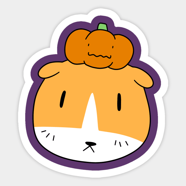 Little Pumpkin Guinea Pig Face Sticker by saradaboru